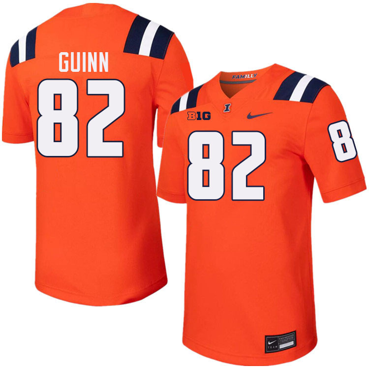 Men #82 Nate Guinn Illinois Fighting Illini College Football Jerseys Stitched-Orange